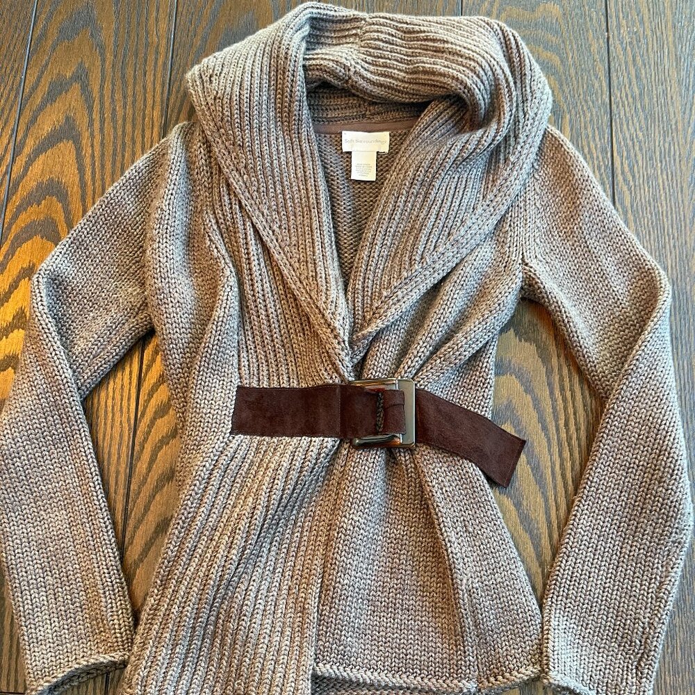 Soft Surroundings Knit Belted Cardigan Sweater – XS